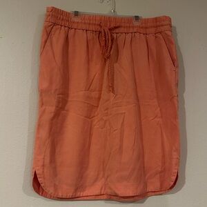 LOFT Salmon Orange Drawstring Skirt Women’s Size Large Lyocell Cotton